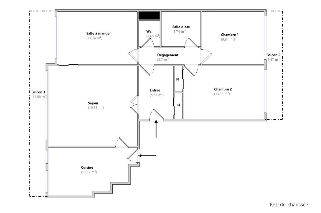 4 PIÈCES, 2 BALCONS, CAVE ET PARKING   BOIS-PRÉAU